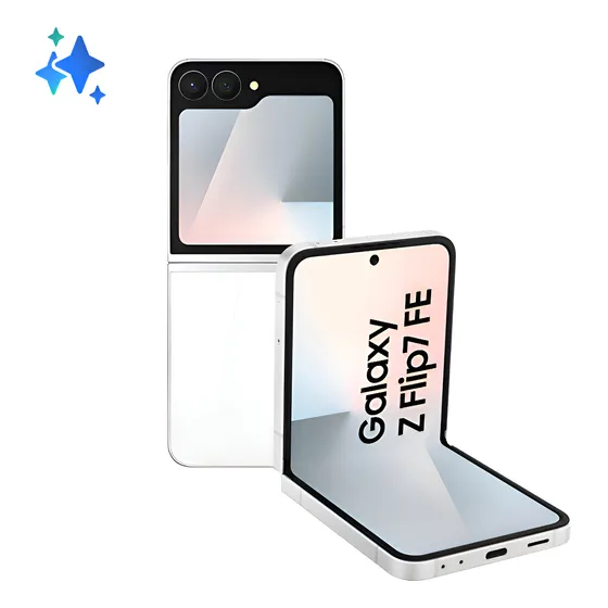 Imagem do produto Samsung Galaxy Z Flip7 FE, 128GB 8GB RAM Tela 6,7" Galaxy AI Branco
