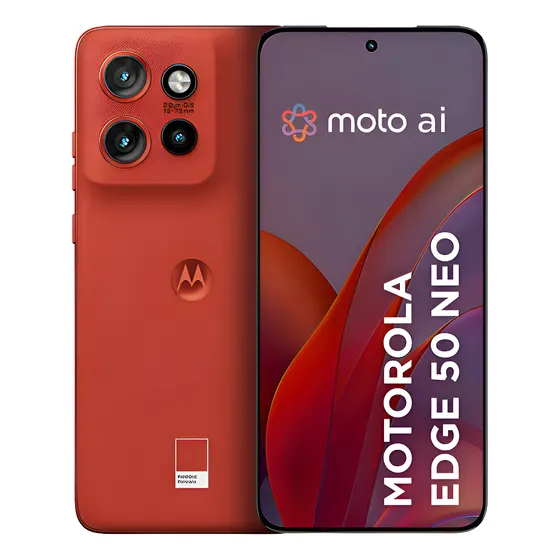 Imagem do produto Smartphone Motorola Edge 50 Neo 5g - 256GB 16GB (8GB RAM + 8GB RAM Boost) 50mp Sony Camera Moto Ai Ip68 Nfc - Poinciana Vegan Leather