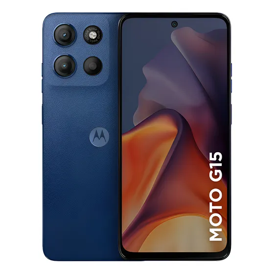 Imagem do produto Smartphone Motorola Moto G15 - 128gb 12gb (4gb Ram+8gb Ram Boost) E Camera 50mp Com Ai E Night Vision Bateria De 5200 Mah Tela Fhd+ 6.7 Com Superbrilho Nfc Azul Escuro