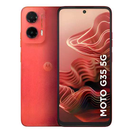 Imagem do produto Smartphone Motorola Moto G35 5g - 256gb 12gb (4gb Ram+8gb Ram Boost) E Camera 50mp Com Ai Nfc Tela 6.7 Com Superbrilho - Coral - Vegan Leather