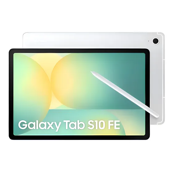 Imagem do produto Tablet Samsung Galaxy Tab S10 FE, 128GB, 8GB RAM, Tela Imersiva de 10.9" 90Hz, Camera Traseira de 8MP, Câmera Frontal de 13MP Ultra Wide, Wifi 6, IP68, Android 15 Prata