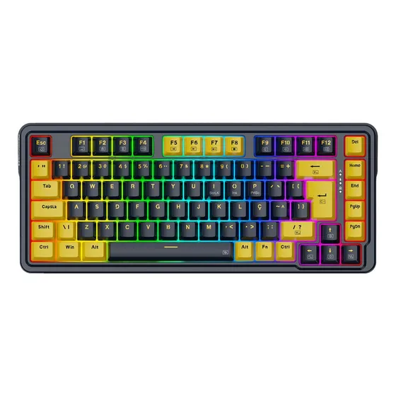 Imagem do produto Teclado Gamer Mecânico Redragon Elf Preto e Amarelo RGB