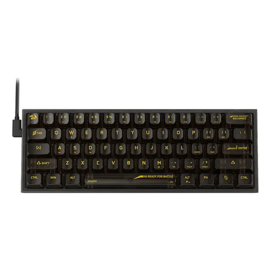 Imagem do produto Teclado Gamer Mecânico Redragon Fizz Clear Preto K617ctb Rgb