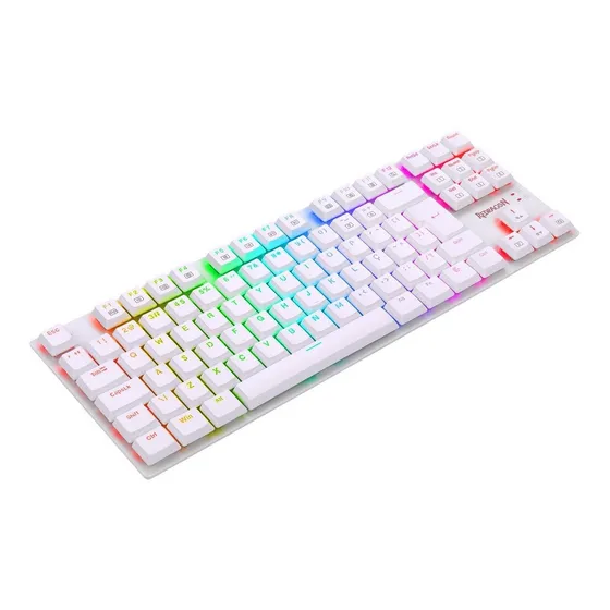 Imagem do produto Teclado Gamer Redragon Aps Tkl Rgb K607w Switch Blue Branco Idioma Português Brasil