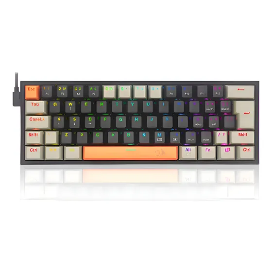 Imagem do produto Teclado Gamer Redragon K617rgb-og Fizz Sunrise Lar Pret Cinz