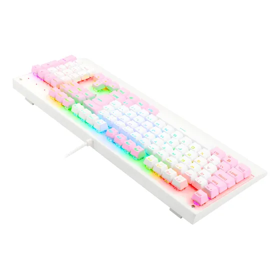 Imagem do produto Teclado Gamer Redragon Kala K557wp Rgb Sw Blue Branco Rosa
