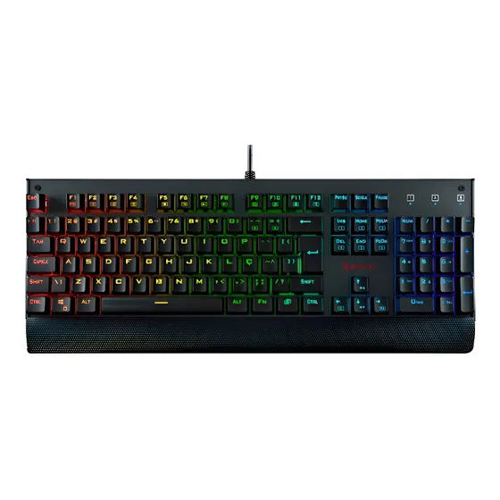 Imagem do produto Teclado gamer Redragon Kala QWERTY Outemu Red português Brasil cor preto com luz RGB
