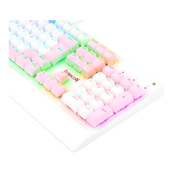 Imagem do produto Teclado Gamer Redragon Kala Rosa E Branco Sw Blue K557pw-rgb