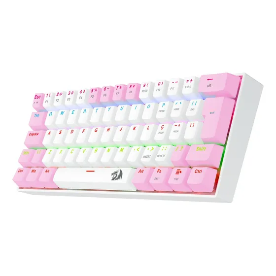 Imagem do produto Teclado Gamer Redragon Lakshmi K606wp-r Branco/rosa Cor de teclado Branco
