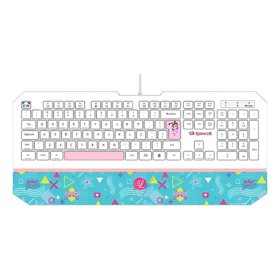 Imagem do produto Teclado Gamer Redragon Luluca L502 Cor de teclado Branco Idioma Português Brasil