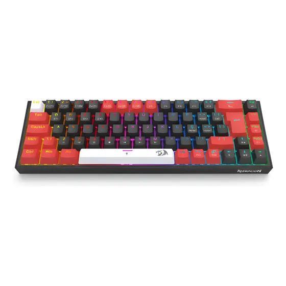 Imagem do produto Teclado K631rgb Pro Brw Mecânico Gamer Rgb Sem Fio Redragon Preto, Vermelho E Branco Português Brasil