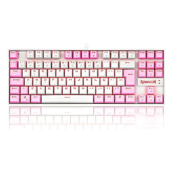 Imagem do produto Teclado Kumara Single Color Branco Rosa Switch Brown K552wp Cor de teclado Branco e Rosa