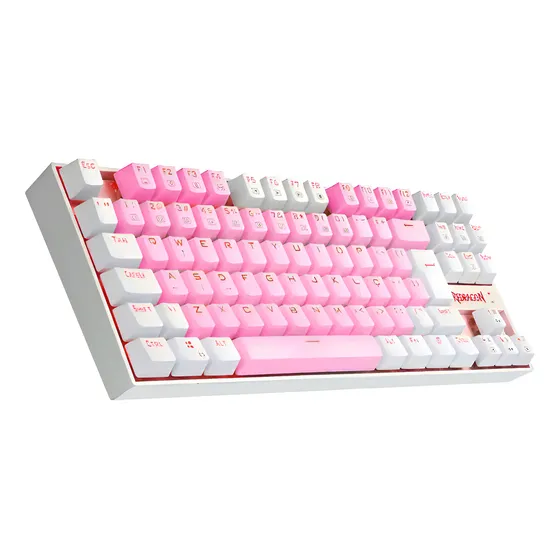 img of Teclado Kumara Single Color Rosa E Branco Switch Blue K552pw