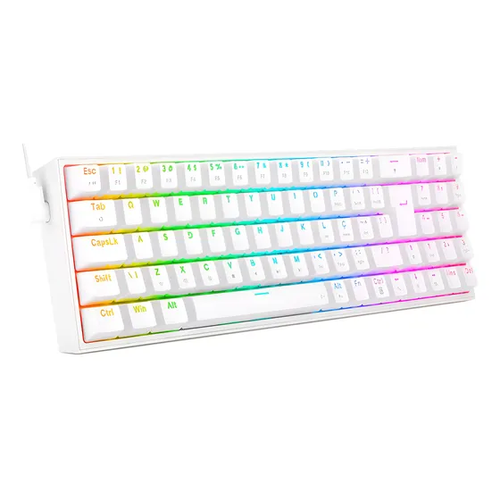 Imagem do produto Teclado Meca Redragon Pollux 75% Rgb Branco Switch Red Abnt2