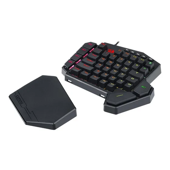 Imagem do produto Teclado Mecânico Gamer Ditix – One Handed, Switch Azul, RGB, 7 Teclas Programáveis, HotSwap, Preto Redragon