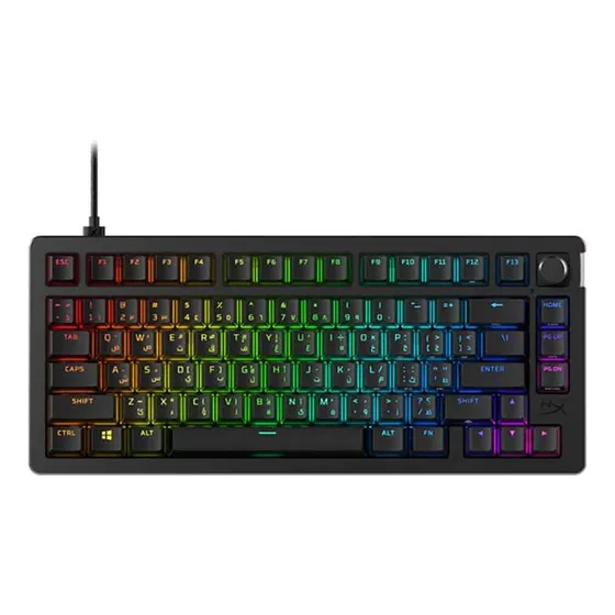 Imagem do produto Teclado mecânico linear para jogadores Hyperx Alloy Rise 75 Rgb, idioma preto, espanhol, América Latina