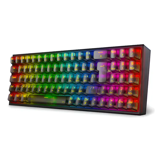 Imagem do produto Teclado Mecânico Sem Fio Redragon Pollux Pro 78 Teclas ABNT2 Switch Brown Iluminação RGB Bluetooth