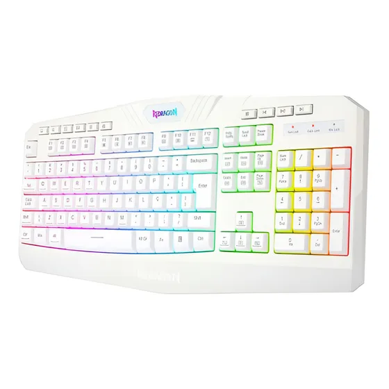 Imagem do produto Teclado Membrana Harpe 2 RGB, ABNT2, Branco, K503W-RGB Redragon