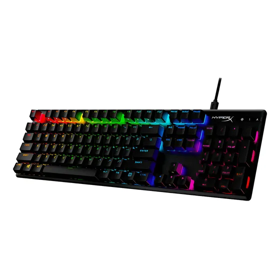 Imagem do produto Teclado para jogadores Hyperx Alloy Origins Pbt Rgb Red (espanhol) Cor do teclado preto
