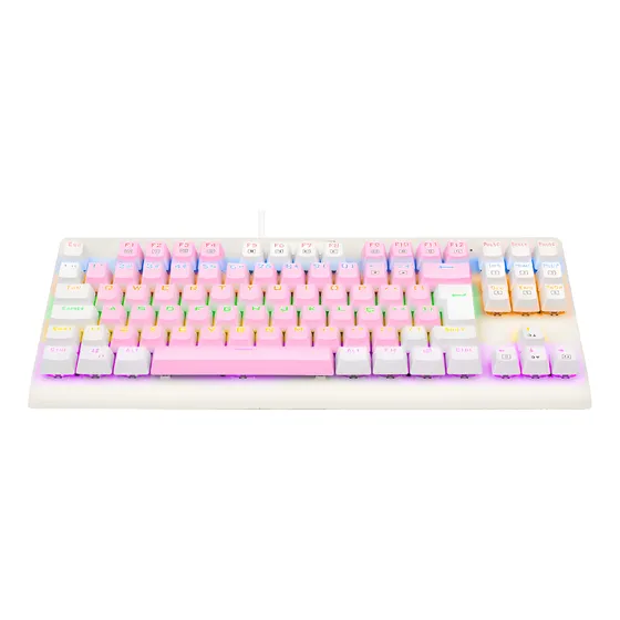 Imagem do produto Teclado Redragon Dark Avenger Branco E Rosa Blue Cor de teclado Branco com Rosa Idioma Português Brasil