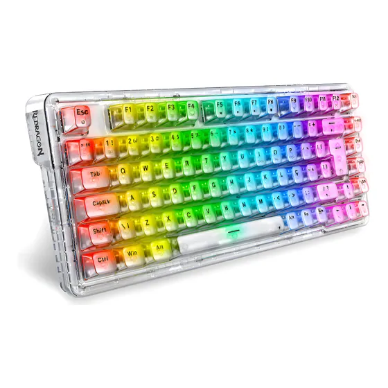 Imagem do produto Teclado Redragon Elf Pro Rgb Crystal Clear K649ct-rgb-pro