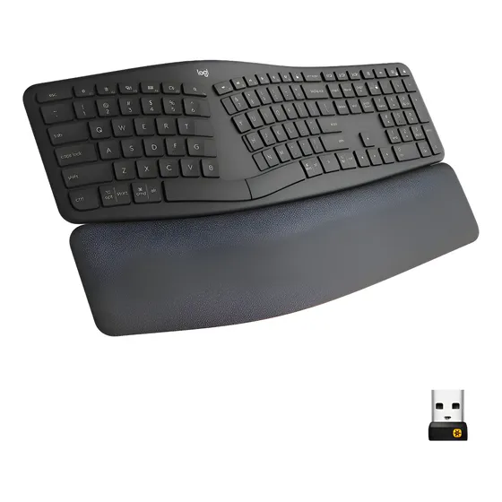 Imagem do produto Teclado Sem Fio Ergo K860 Com Layout Dividido Preto Logitech Idioma Inglês US Qwerty